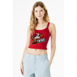 Red Swing Micro Rib Spaghetti Strap Tank