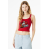 Red Swing Micro Rib Spaghetti Strap Tank