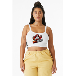 Red Swing Micro Rib Spaghetti Strap Tank