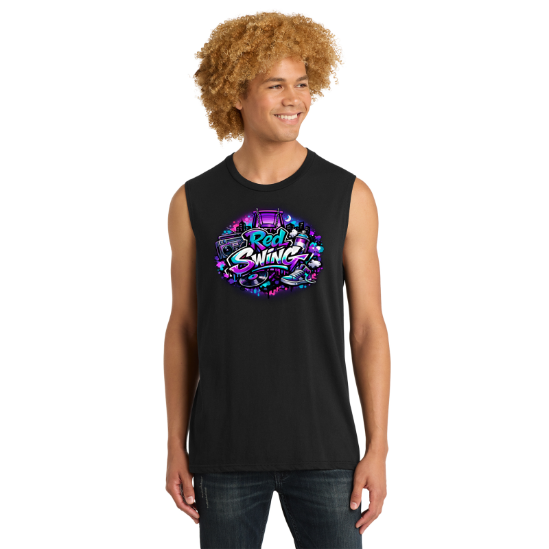 Hip Hop Cotton Red Swing Muscle Shirt