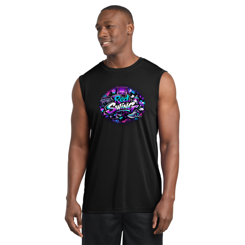 Hip Hop Polyester Red Swing Muscle Shirt